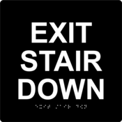 ACCUFORM NMC EXIT STAIR DOWN ADA BRAILLE TACTILE SIGN